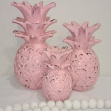 Carved Pink Pineapples (Set of 3)