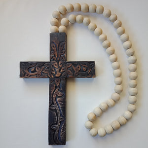 Brown Carved Wooden Cross