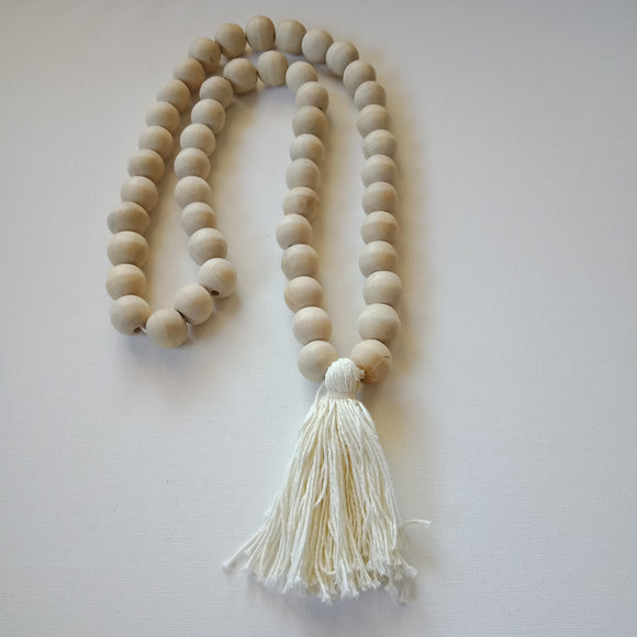 Bead and Tassel Decor (White and Natural )