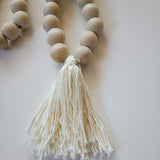 Bead and Tassel Decor (White and Natural )